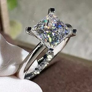 PRINCESS CUT 2 CARAT SOLITAIRE ENGAGEMENT RING